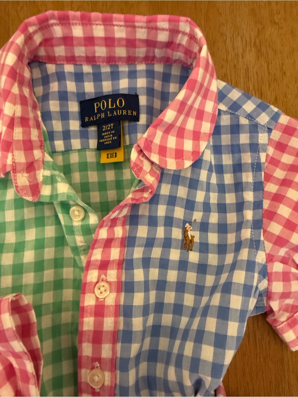 Polo by Ralph Lauren Pink, Blue & Green Gingham Button-Down dress